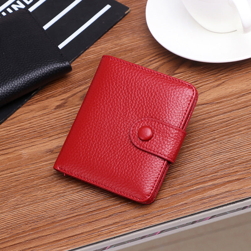 Leather money clip wallet and credit card holder