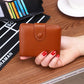 Leather money clip wallet and credit card holder