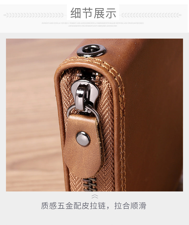 Men's Leather Zip Around Wallet