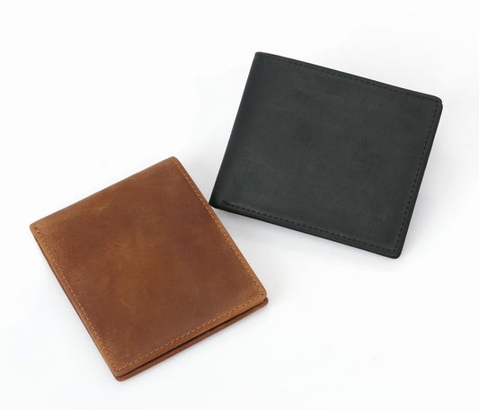 Leather Mini Bifold Wallet with RFID Protection
