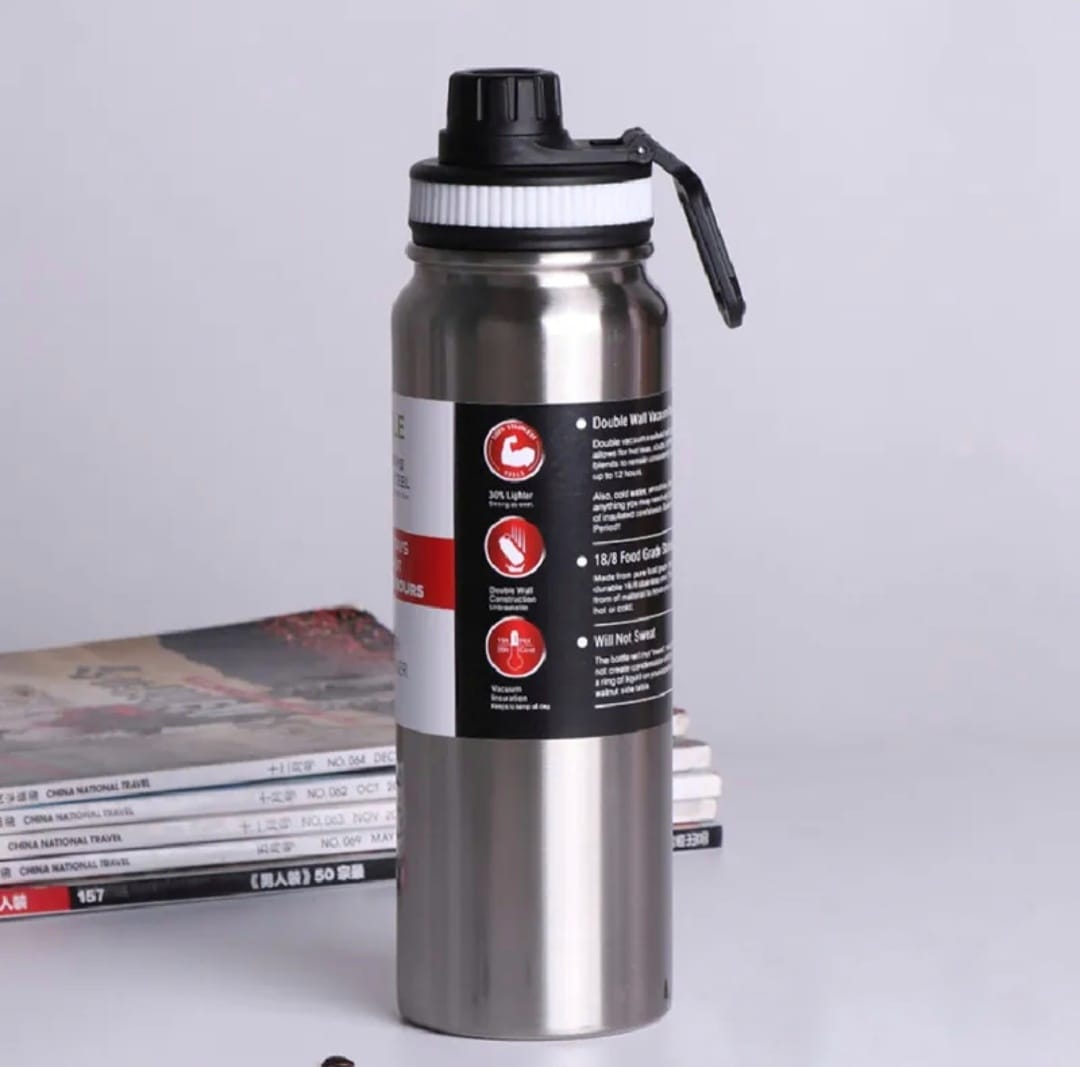 Thermoses Vacuum Flask Insulated Stainless Steel Water Bottle with Storage 800ml